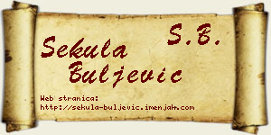 Sekula Buljević vizit kartica